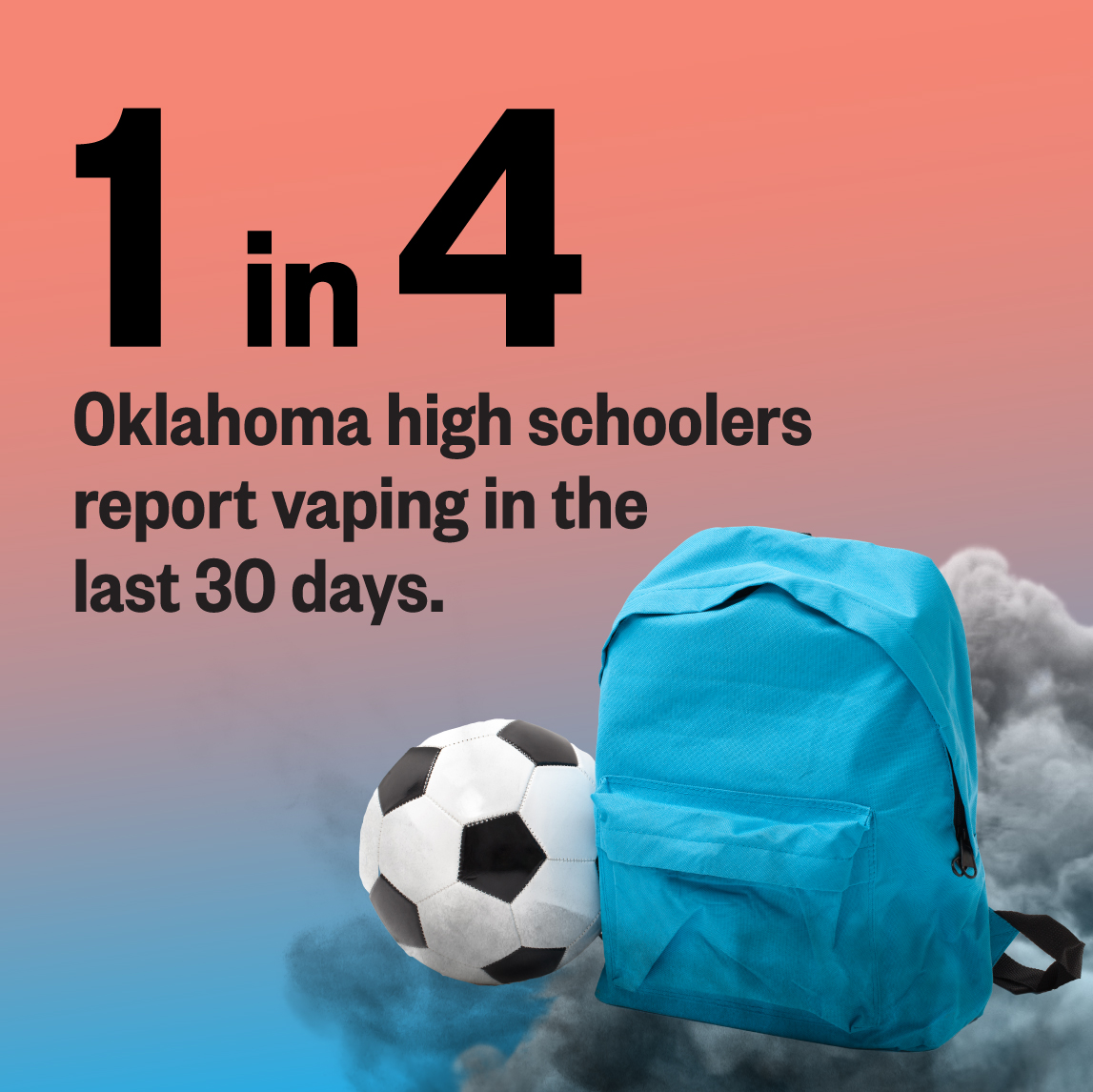 1 in 4 Oklahoma high schoolers report vaping in the last 30 days.