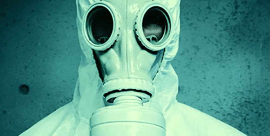 Man with gas mask