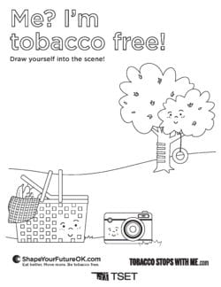 Me? I'm tobacco free coloring page