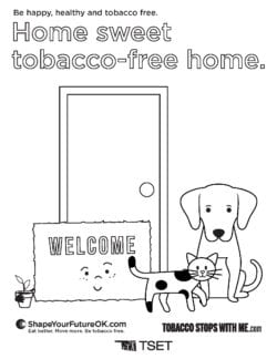 home sweet tobacco free home coloring page