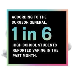 According to the surgeon general, 1 in 6 high school students reported vaping in the past month.