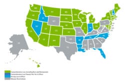 States with 100% Smokefree Indoor Air laws for bars, restaurants, and worksites