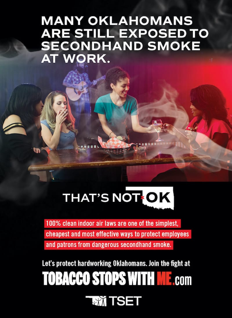 Many Oklahomans are still exposed to secondhand smoke at work.