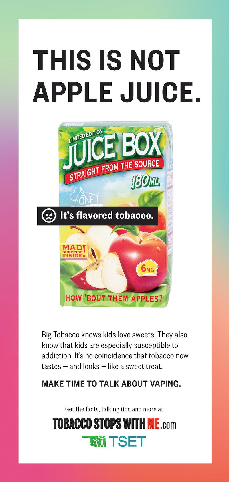 This is not apple juice its flavored tobacco.