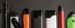 Vape pens of all shapes and sizes lined up
