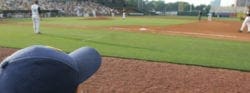 a baseball field with players