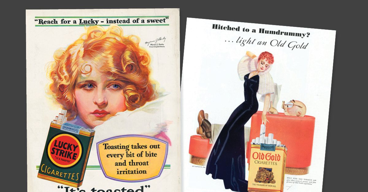Vintage magazine tobacco ads targeted at women