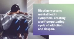 Nicotine worsens mental health symptoms, creating a self-perpetuating cycle of addiction and despair.