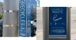 Recycle cigarette waste signs