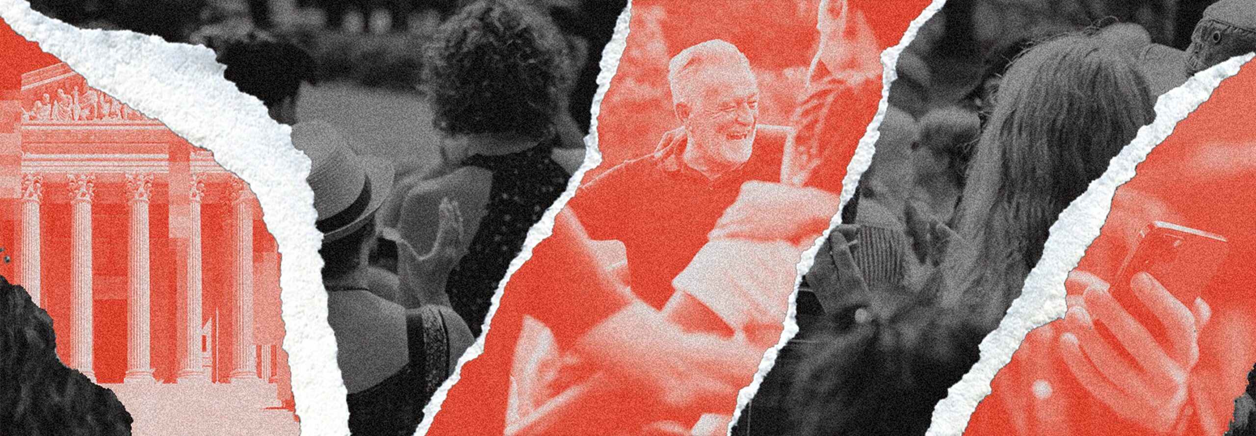 Get Involved Header with collage of people, phones, and government buildings