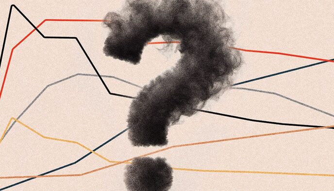 Question mark made of smoke