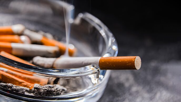 Cigarettes in ashtray
