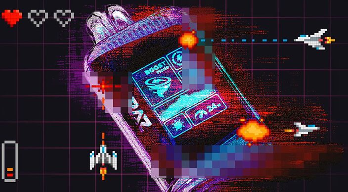 Digital Vapes graphic with video games and pixels